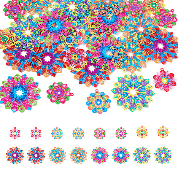 PandaHall 32Pcs 8 Styles Spray Painted 430 Stainless Steel Filigree Pendants, Flower Charm, Mixed Color, 22~35x20~35x0.5mm, Hole: 1.2~1.4mm..., Multicolor
PandaHall 32Pcs 8 Styles Spray Painted 430 Stainless Steel Filigree Pendants, Flower Charm, Mixed Color, 22~35x20~35x0.5mm, Hole: 1.2~1.4mm..., Multicolor