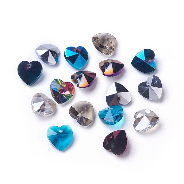 PandaHall Electroplate Glass Charms, Faceted, Heart, Mixed Color, 10x10x5mm, Hole: 1mm Glass Heart Multicolor
PandaHall Electroplate Glass Charms, Faceted, Heart, Mixed Color, 10x10x5mm, Hole: 1mm Glass Heart Multicolor
