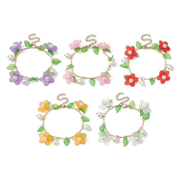 PandaHall 5Pcs 5 Color Flower Acrylic & Glass Pearl Charm Bracelets Set, Mixed Color, 6-7/8~7-1/8 inch(17.5~18cm), 1Pc/color Acrylic Flower..., Multicolor
PandaHall 5Pcs 5 Color Flower Acrylic & Glass Pearl Charm Bracelets Set, Mixed Color, 6-7/8~7-1/8 inch(17.5~18cm), 1Pc/color Acrylic Flower..., Multicolor