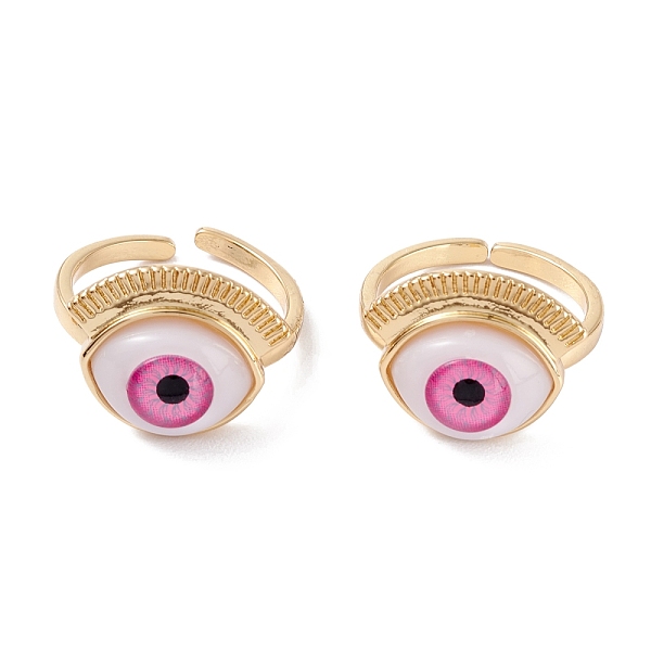 PandaHall Brass Cuff Rings, Open Rings, with Resin Beads, Long-Lasting Plated, Real 18K Gold Plated, Evil Eye, Pink, 2mm, Inner Diameter...
PandaHall Brass Cuff Rings, Open Rings, with Resin Beads, Long-Lasting Plated, Real 18K Gold Plated, Evil Eye, Pink, 2mm, Inner Diameter...