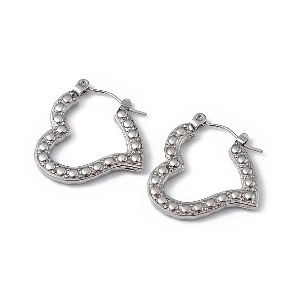PandaHall 304 Stainless Steel Heart Hoop Earrings for Women, Stainless Steel Color, 23x23x2.5mm, Pin: 0.5mm 304 Stainless Steel Heart
PandaHall 304 Stainless Steel Heart Hoop Earrings for Women, Stainless Steel Color, 23x23x2.5mm, Pin: 0.5mm 304 Stainless Steel Heart