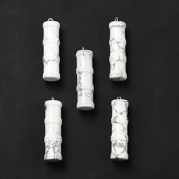 PandaHall Natural Howlite Pendants, Bamboo Stick Charms, with Stainless Steel Color Tone 304 Stainless Steel Loops, 45x12.5mm, Hole: 2mm...
PandaHall Natural Howlite Pendants, Bamboo Stick Charms, with Stainless Steel Color Tone 304 Stainless Steel Loops, 45x12.5mm, Hole: 2mm...