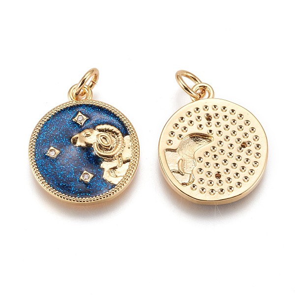 PandaHall Alloy Enamel Pendants, Cadmium Free & Lead Free, 12 Constellations, Golden, Aries, 17x14x2mm, Hole: 3mm Alloy Aries
PandaHall Alloy Enamel Pendants, Cadmium Free & Lead Free, 12 Constellations, Golden, Aries, 17x14x2mm, Hole: 3mm Alloy Aries