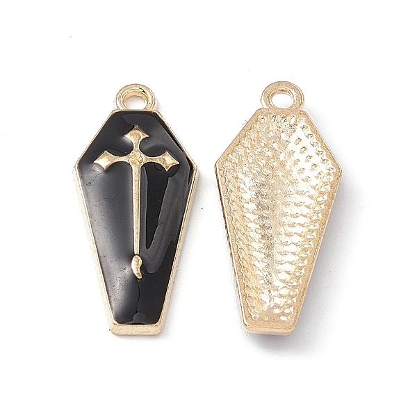 PandaHall Alloy Enamel Pendants, Coffin with Cross Charm, Golden, Black, 26x11.5x3mm, Hole: 1.8mm Alloy+Enamel Others Black
PandaHall Alloy Enamel Pendants, Coffin with Cross Charm, Golden, Black, 26x11.5x3mm, Hole: 1.8mm Alloy+Enamel Others Black