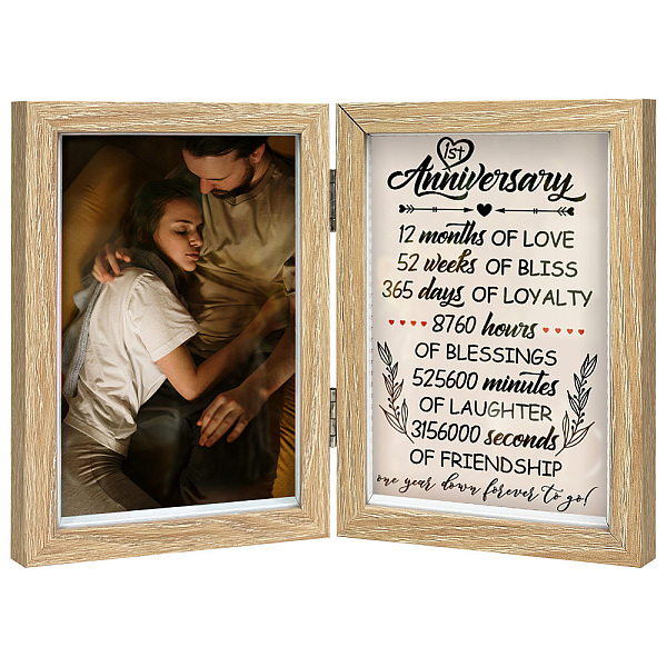 PandaHall 1st Anniversary Theme Wood Picture Frames Box, 2 Vertical Openings, with Signal Sided Rectangle Paper Folding Photo Frame Card...
PandaHall 1st Anniversary Theme Wood Picture Frames Box, 2 Vertical Openings, with Signal Sided Rectangle Paper Folding Photo Frame Card...