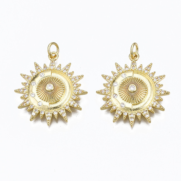 PandaHall Brass Micro Pave Clear Cubic Zirconia Pendants, with Jump Rings, Nickel Free, Flower, Real 16K Gold Plated, 26x23x4mm, Hole: 3mm...
PandaHall Brass Micro Pave Clear Cubic Zirconia Pendants, with Jump Rings, Nickel Free, Flower, Real 16K Gold Plated, 26x23x4mm, Hole: 3mm...