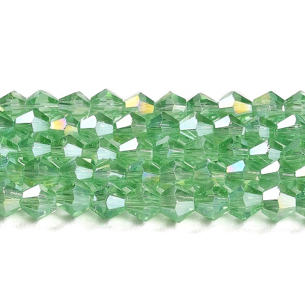 PandaHall Transparent Electroplate Glass Beads Strands, AB Color Plated, Faceted, Bicone, Light Green, 3x2.5mm, Hole: 0.7mm, about...
PandaHall Transparent Electroplate Glass Beads Strands, AB Color Plated, Faceted, Bicone, Light Green, 3x2.5mm, Hole: 0.7mm, about...