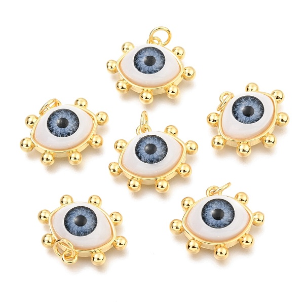 PandaHall Brass Acrylic Pendants, Real 18K Gold Plated, Evil Eye, Steel Blue, 17x20x7mm, Hole: 3.4mm Brass+Acrylic Eye
PandaHall Brass Acrylic Pendants, Real 18K Gold Plated, Evil Eye, Steel Blue, 17x20x7mm, Hole: 3.4mm Brass+Acrylic Eye
