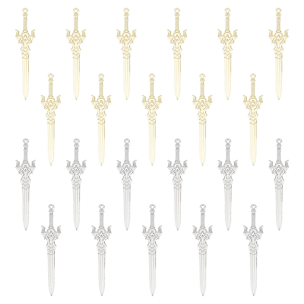PandaHall Unicraftale 32Pcs 2 Colors Rack Plating Alloy Big Pendants, Cadmium Free & Nickel Free & Lead Free, Sword Charm, Platinum & Golden...
PandaHall Unicraftale 32Pcs 2 Colors Rack Plating Alloy Big Pendants, Cadmium Free & Nickel Free & Lead Free, Sword Charm, Platinum & Golden...