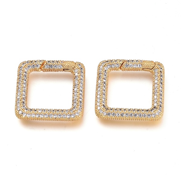PandaHall Brass Micro Pave Cubic Zirconia Spring Gate Rings, Square, Golden, Clear, 20.5x20.5x3.5mm, Inner diameter: 13.5x12.5mm Brass Clear
PandaHall Brass Micro Pave Cubic Zirconia Spring Gate Rings, Square, Golden, Clear, 20.5x20.5x3.5mm, Inner diameter: 13.5x12.5mm Brass Clear