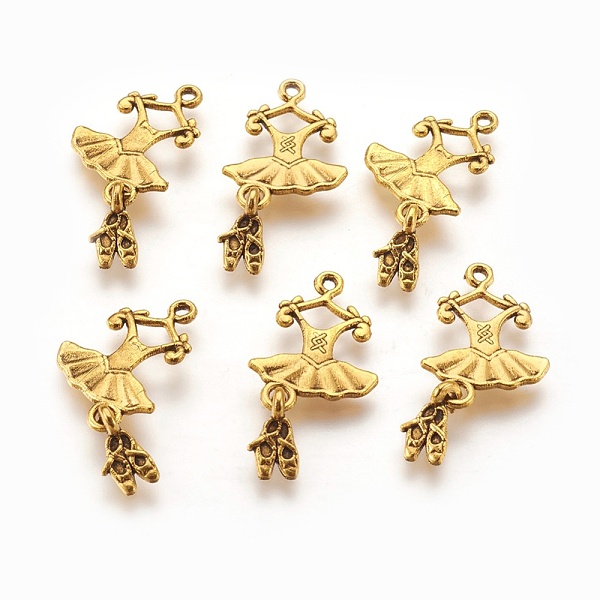 PandaHall Metal Alloy Pendants, Lead Free and Cadmium Free, Ballet Suit, Antique Golden, 25x12x2mm, Hole: 2mm Alloy Clothes
PandaHall Metal Alloy Pendants, Lead Free and Cadmium Free, Ballet Suit, Antique Golden, 25x12x2mm, Hole: 2mm Alloy Clothes