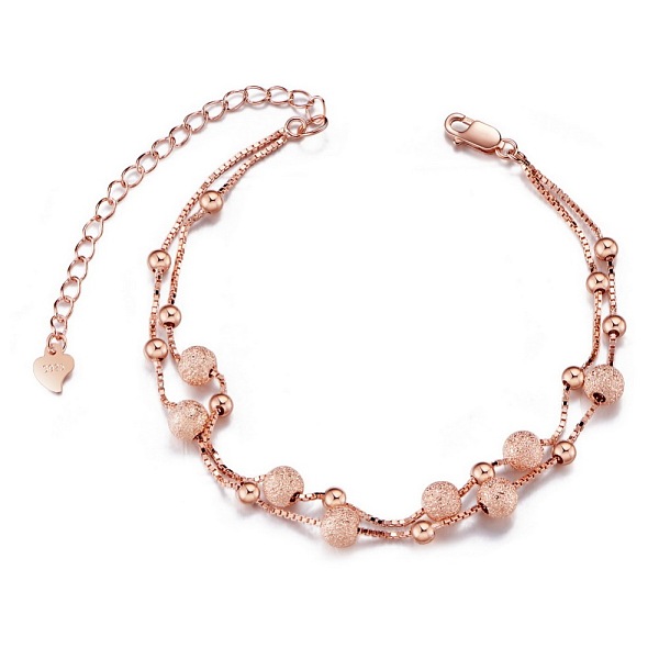 PandaHall SHEGRACE 925 Sterling Silver Multi-strand Bracelets, Double Chains and Beads, with S925 Stamp, Rose Gold, 6-1/2 inch(16.5cm)...
PandaHall SHEGRACE 925 Sterling Silver Multi-strand Bracelets, Double Chains and Beads, with S925 Stamp, Rose Gold, 6-1/2 inch(16.5cm)...