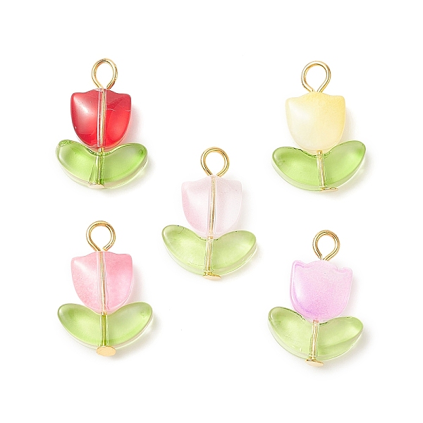 PandaHall Glass Pendants, with Golden Tone Iron Loop, Tulip Charm, Mixed Color, 20x14x6mm, Hole: 3mm Iron+Glass Flower Multicolor
PandaHall Glass Pendants, with Golden Tone Iron Loop, Tulip Charm, Mixed Color, 20x14x6mm, Hole: 3mm Iron+Glass Flower Multicolor