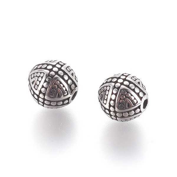PandaHall 304 Stainless Steel Beads, Round, Antique Silver, 9x9.5mm, Hole: 1.6mm 304 Stainless Steel Round
PandaHall 304 Stainless Steel Beads, Round, Antique Silver, 9x9.5mm, Hole: 1.6mm 304 Stainless Steel Round