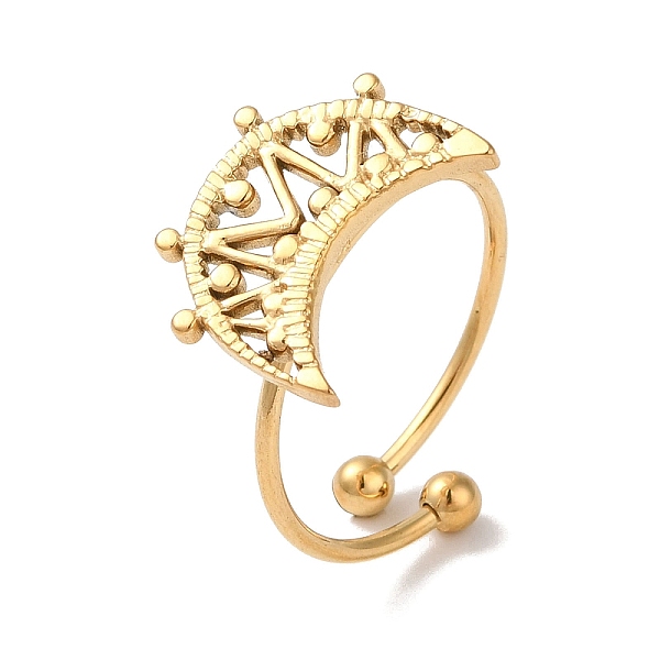 PandaHall Ion Plating(IP) 304 Stainless Steel Hollow Moon Open Cuff Rings for Women, Golden, Inner Diameter: Adjustable 304 Stainless Steel...
PandaHall Ion Plating(IP) 304 Stainless Steel Hollow Moon Open Cuff Rings for Women, Golden, Inner Diameter: Adjustable 304 Stainless Steel...