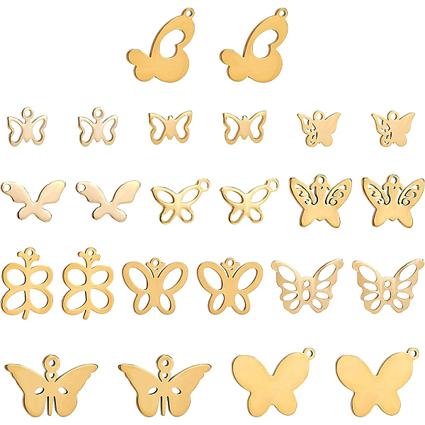 PandaHall BENECREAT 48Pcs 12 Style 304 Stainless Steel Charms, Butterfly, Golden, 7~18x9~19x0.6~1mm, Hole: 1~5mm, 4pcs/style 304 Stainless...
PandaHall BENECREAT 48Pcs 12 Style 304 Stainless Steel Charms, Butterfly, Golden, 7~18x9~19x0.6~1mm, Hole: 1~5mm, 4pcs/style 304 Stainless...