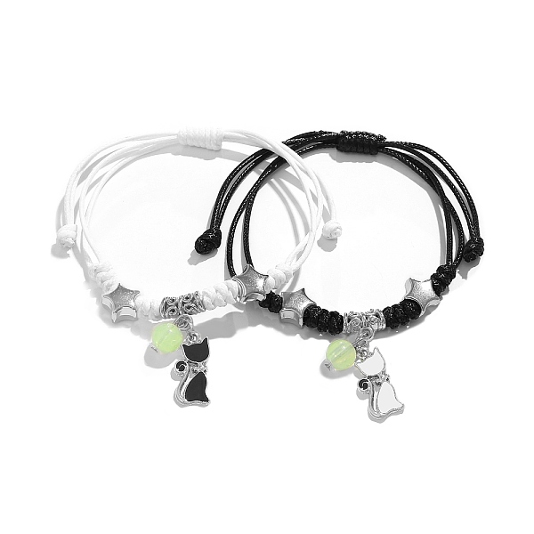 PandaHall 2Pcs 2 Color Alloy Enamel & Luminous Glow in the Dark Beads Charm Bracelets Set, Adjustable Couple Bracelets for Valentine's Day...
PandaHall 2Pcs 2 Color Alloy Enamel & Luminous Glow in the Dark Beads Charm Bracelets Set, Adjustable Couple Bracelets for Valentine's Day...