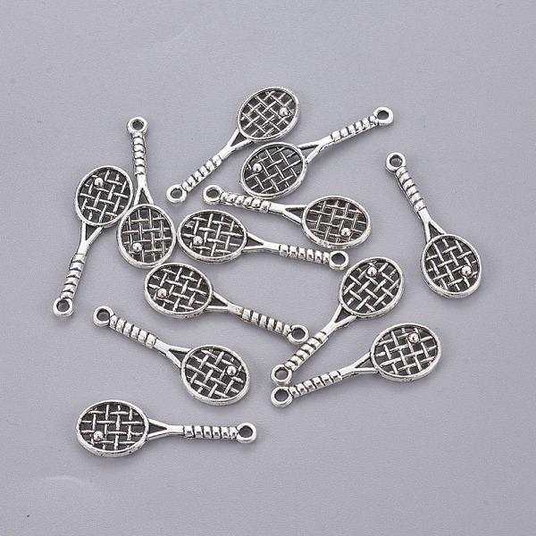 PandaHall Tibetan Style Alloy Tennis Racket Pendants, Sports Charms, Cadmium Free & Lead Free, Antique Silver, 29x10x2mm, Hole: 2mm Alloy...
PandaHall Tibetan Style Alloy Tennis Racket Pendants, Sports Charms, Cadmium Free & Lead Free, Antique Silver, 29x10x2mm, Hole: 2mm Alloy...
