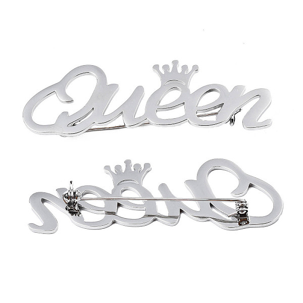 PandaHall 201 Stainless Steel Word Queen with Crown Lapel Pin, Creative Badge for Backpack Clothes, Nickel Free & Lead Free, Stainless Steel...
PandaHall 201 Stainless Steel Word Queen with Crown Lapel Pin, Creative Badge for Backpack Clothes, Nickel Free & Lead Free, Stainless Steel...