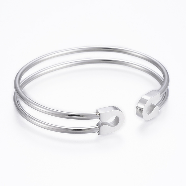 PandaHall Trendy 304 Stainless Steel Torque Cuff Bangles, Stainless Steel Color, 47x59mm 304 Stainless Steel
PandaHall Trendy 304 Stainless Steel Torque Cuff Bangles, Stainless Steel Color, 47x59mm 304 Stainless Steel