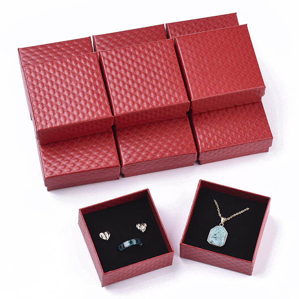PandaHall Cardboard Jewelry Boxes, for Pendant & Earring & Ring, with Sponge Inside, Square, Red, 7.5x7.5x3.5cm Paper Square Red
PandaHall Cardboard Jewelry Boxes, for Pendant & Earring & Ring, with Sponge Inside, Square, Red, 7.5x7.5x3.5cm Paper Square Red