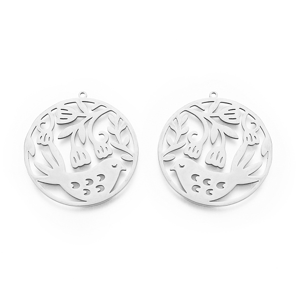 PandaHall 201 Stainless Steel Pendants, Hollow, Ring with Bird, Stainless Steel Color, 37x35x1mm, Hole: 1.4mm 201 Stainless Steel Ring
PandaHall 201 Stainless Steel Pendants, Hollow, Ring with Bird, Stainless Steel Color, 37x35x1mm, Hole: 1.4mm 201 Stainless Steel Ring