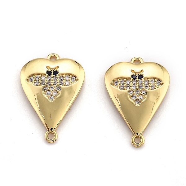 PandaHall Brass Micro Pave Cubic Zirconia Links, Long-Lasting Plated, Heart with Bee, Real 18K Gold Plated, Clear, 22x15x2mm, Hole: 1.2mm...
PandaHall Brass Micro Pave Cubic Zirconia Links, Long-Lasting Plated, Heart with Bee, Real 18K Gold Plated, Clear, 22x15x2mm, Hole: 1.2mm...