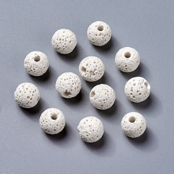 PandaHall Unwaxed Natural Lava Rock Beads, for Perfume Essential Oil Beads, Aromatherapy Beads, Dyed, Round, White, 8.5mm, Hole: 1.5~2mm...
PandaHall Unwaxed Natural Lava Rock Beads, for Perfume Essential Oil Beads, Aromatherapy Beads, Dyed, Round, White, 8.5mm, Hole: 1.5~2mm...