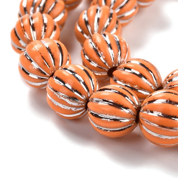 PandaHall Autumn Theme Grooved Resin Beads Strands, Silver Metal Enlaced, Pumpkin, Dark Orange, 10~12mm, Hole: 3mm, about 32pcs/strand...
PandaHall Autumn Theme Grooved Resin Beads Strands, Silver Metal Enlaced, Pumpkin, Dark Orange, 10~12mm, Hole: 3mm, about 32pcs/strand...