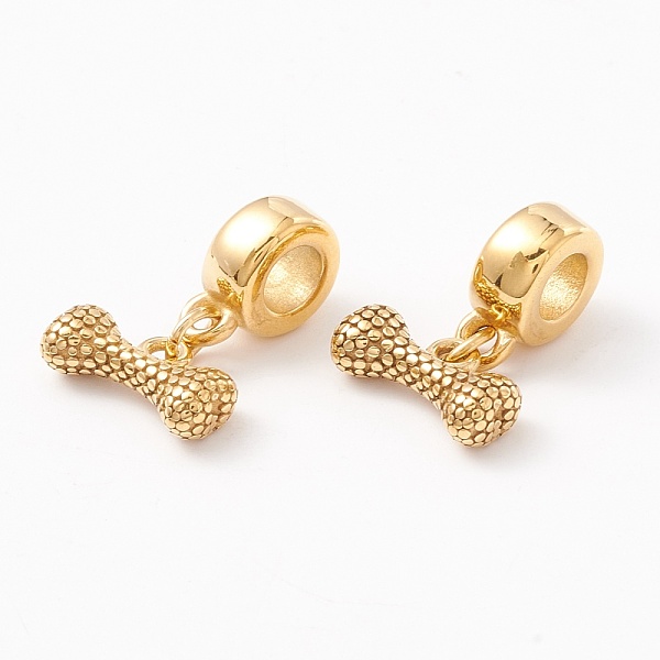 PandaHall 304 Stainless Steel European Dangle Charms, Large Hole Pendants, Manual Polishing, Bone, Golden, 20mm, Hole: 5mm, Bone...
PandaHall 304 Stainless Steel European Dangle Charms, Large Hole Pendants, Manual Polishing, Bone, Golden, 20mm, Hole: 5mm, Bone...