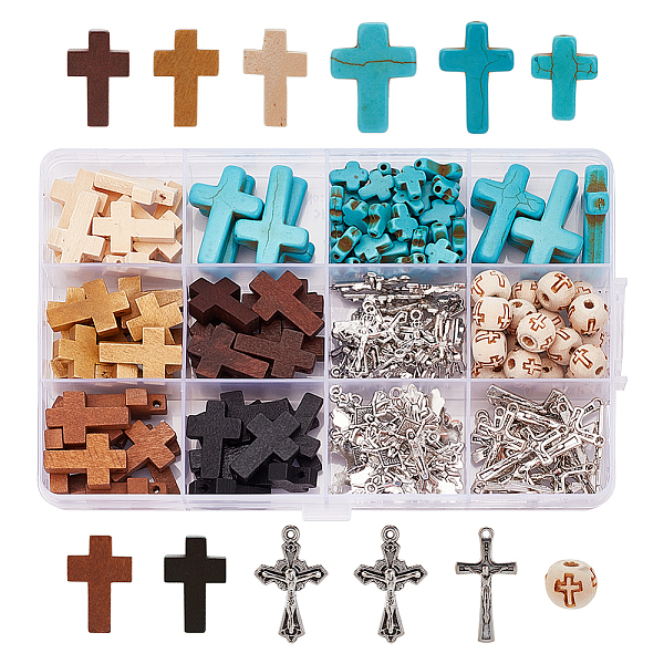PandaHall arricraft 170 Pcs Cross Jewelry Making Kits, Mixed Color Wood Cross Pendants Including Synthetic Turquoise Beads Wood Beads..., Multicolor
PandaHall arricraft 170 Pcs Cross Jewelry Making Kits, Mixed Color Wood Cross Pendants Including Synthetic Turquoise Beads Wood Beads..., Multicolor