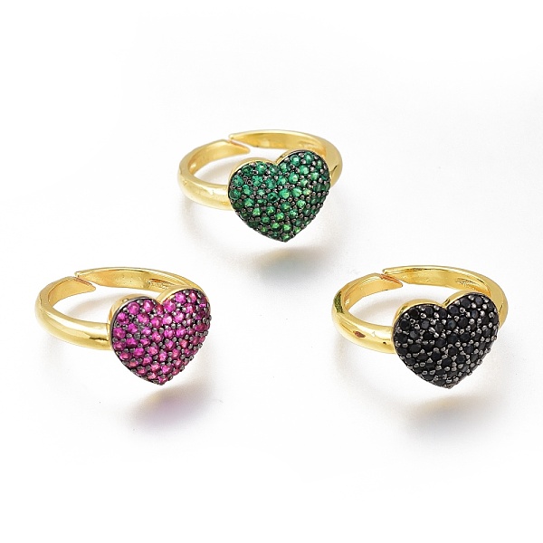 PandaHall Brass Micro Pave Cubic Zirconia Heart Cuff Rings, Open Rings, Long-Lasting Plated, Golden, Mixed Color, US Size 7 1/4(17.5mm)..., Multicolor
PandaHall Brass Micro Pave Cubic Zirconia Heart Cuff Rings, Open Rings, Long-Lasting Plated, Golden, Mixed Color, US Size 7 1/4(17.5mm)..., Multicolor
