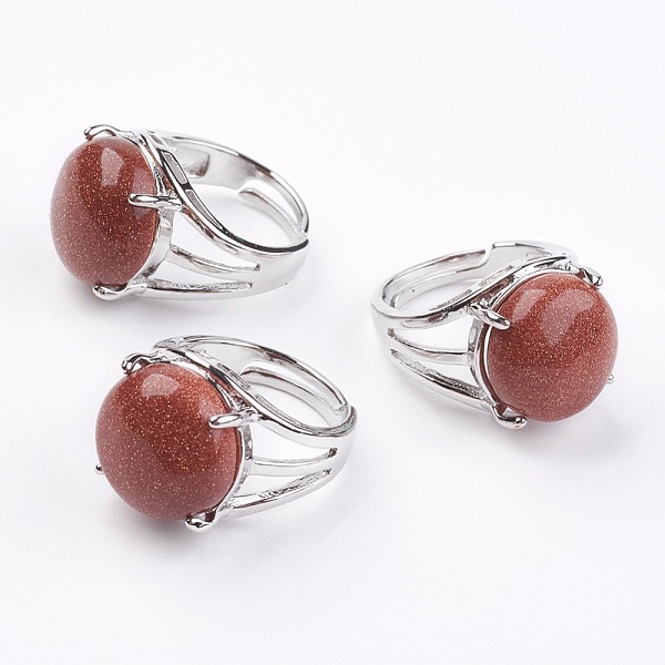 PandaHall Adjustable Synthetic Goldstone Finger Rings, with Brass Findings, US Size 7 1/4(17.5mm) Goldstone Orange
PandaHall Adjustable Synthetic Goldstone Finger Rings, with Brass Findings, US Size 7 1/4(17.5mm) Goldstone Orange