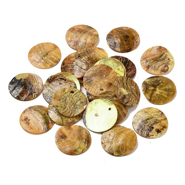 PandaHall Spray Painted Natural Akoya Shell Pendants, Mother of Shell, Flat Round Charms, Dark Khaki, 20.5x1~3mm, Hole: 1.5mm Shell Flat...
PandaHall Spray Painted Natural Akoya Shell Pendants, Mother of Shell, Flat Round Charms, Dark Khaki, 20.5x1~3mm, Hole: 1.5mm Shell Flat...