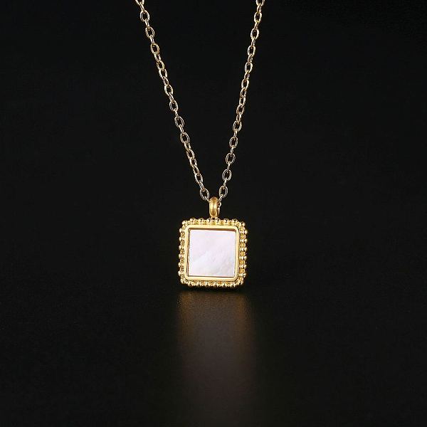 PandaHall Natural Shell Square Pendant Necklace with Stainless Steel Chains, Golden, 17.72 inch(45cm) Shell Square White
PandaHall Natural Shell Square Pendant Necklace with Stainless Steel Chains, Golden, 17.72 inch(45cm) Shell Square White