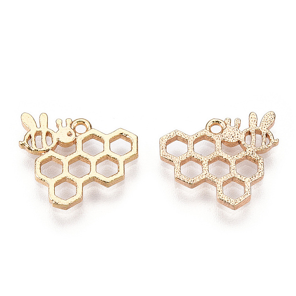 PandaHall Brass Charms, Nickel Free, Real 18K Gold Plated, Bee Honeycomb, 11x13x1mm, Hole: 1mm Brass Bees
PandaHall Brass Charms, Nickel Free, Real 18K Gold Plated, Bee Honeycomb, 11x13x1mm, Hole: 1mm Brass Bees