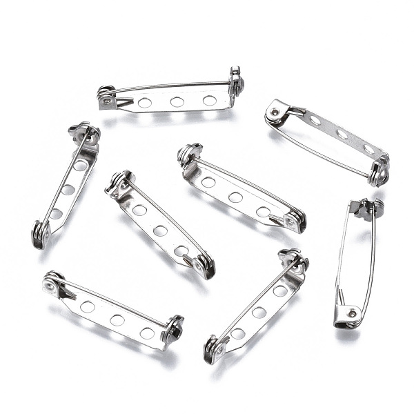 PandaHall 201 Stainless Steel Brooch Pin Back Safety Catch Bar Pins, with 2 Holes, Stainless Steel Color, 27x4.5x6mm, Hole: 2mm, Pin: 0.5mm...
PandaHall 201 Stainless Steel Brooch Pin Back Safety Catch Bar Pins, with 2 Holes, Stainless Steel Color, 27x4.5x6mm, Hole: 2mm, Pin: 0.5mm...