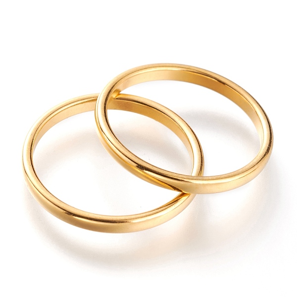 PandaHall Ion Plating(IP) 304 Stainless Steel Plain Band Rings, Golden, 2mm, US Size 7~7 3/4(17.3~17.9mm) 304 Stainless Steel
PandaHall Ion Plating(IP) 304 Stainless Steel Plain Band Rings, Golden, 2mm, US Size 7~7 3/4(17.3~17.9mm) 304 Stainless Steel