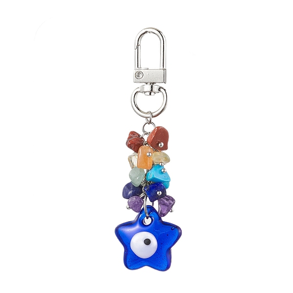 PandaHall Blue Evil Eye Lampwork Pendant Decooration, 7 Chakra Natural & Synthetic Gemstone Chip Beads & Swivel Clasps Charms for Bag...
PandaHall Blue Evil Eye Lampwork Pendant Decooration, 7 Chakra Natural & Synthetic Gemstone Chip Beads & Swivel Clasps Charms for Bag...