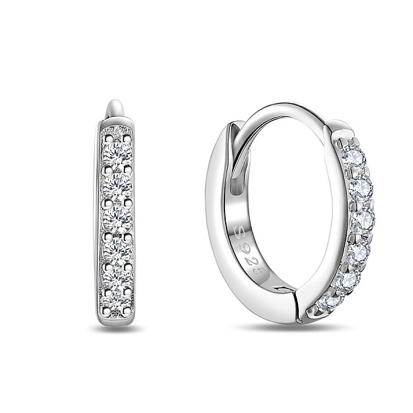 PandaHall SHEGRACE Rhodium Plated 925 Sterling Silver Huggie Hoop Earrings, Hypoallergenic Earrings, with Grade AAA Cubic Zirconia, Ring..., Clear
PandaHall SHEGRACE Rhodium Plated 925 Sterling Silver Huggie Hoop Earrings, Hypoallergenic Earrings, with Grade AAA Cubic Zirconia, Ring..., Clear