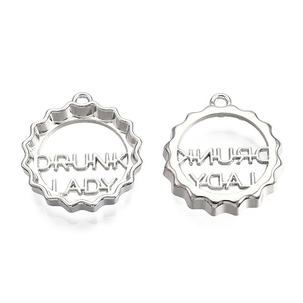 PandaHall Rack Plating Alloy Pendants, Cadmium Free & Lead Free, Bottle Cap with Word Drunk Lady, Platinum, 22x20x3.5mm, Hole: 1.6mm Alloy...
PandaHall Rack Plating Alloy Pendants, Cadmium Free & Lead Free, Bottle Cap with Word Drunk Lady, Platinum, 22x20x3.5mm, Hole: 1.6mm Alloy...