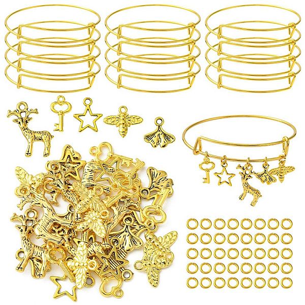 PandaHall DIY Charm Bangle Making Kit, Including Adjustable Iron Expandable Bangle Making, Alloy Charms, Star & Reindeer & Skeleton Key &...
PandaHall DIY Charm Bangle Making Kit, Including Adjustable Iron Expandable Bangle Making, Alloy Charms, Star & Reindeer & Skeleton Key &...