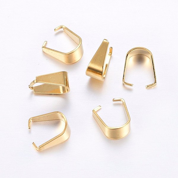 PandaHall 201 Stainless Steel Snap on Bails, Golden, 13x12x7mm, Inner: 12x11mm 201 Stainless Steel
PandaHall 201 Stainless Steel Snap on Bails, Golden, 13x12x7mm, Inner: 12x11mm 201 Stainless Steel