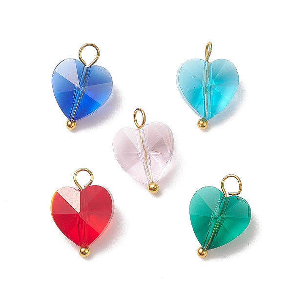 PandaHall Faceted Transparent Glass Charms, with Golden Brass Findings, Heart, Mixed Color, 14.5x10x7mm, Hole: 2.2mm Glass Heart Multicolor
PandaHall Faceted Transparent Glass Charms, with Golden Brass Findings, Heart, Mixed Color, 14.5x10x7mm, Hole: 2.2mm Glass Heart Multicolor