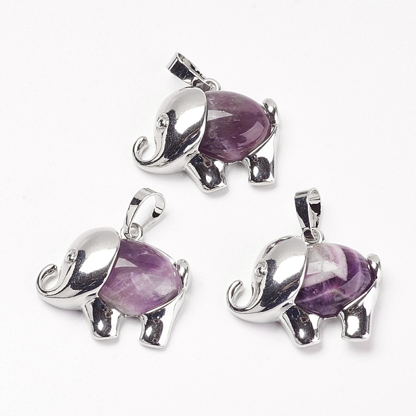 PandaHall Natural Amethyst Pendants, with Brass Findings, Elephant, Platinum, 22.5x27x8mm, Hole: 5x8mm Amethyst Elephant
PandaHall Natural Amethyst Pendants, with Brass Findings, Elephant, Platinum, 22.5x27x8mm, Hole: 5x8mm Amethyst Elephant