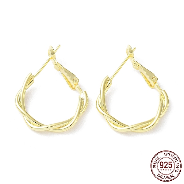 PandaHall 925 Sterling Silver Hoop Earrings, Twist Wire, with S925 Stamp, Real 18K Gold Plated, 26.5x3x19.5mm Sterling Silver Twist
PandaHall 925 Sterling Silver Hoop Earrings, Twist Wire, with S925 Stamp, Real 18K Gold Plated, 26.5x3x19.5mm Sterling Silver Twist