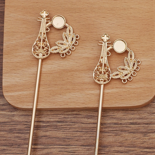 PandaHall Iron Hair Stick Findings, with Alloy Pipa and Settings, Light Gold, 145x30mm Iron
PandaHall Iron Hair Stick Findings, with Alloy Pipa and Settings, Light Gold, 145x30mm Iron