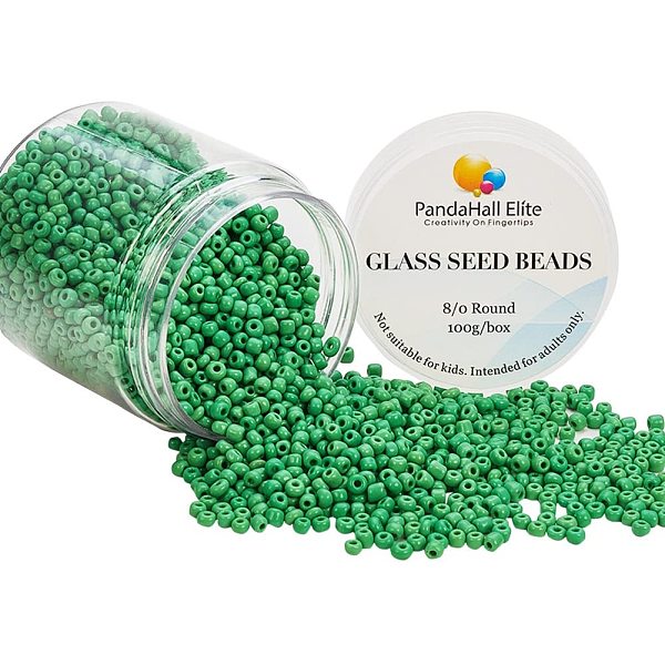 PandaHall 2000pcs 8/0 3mm Round Glass Seed Beads with 1mm Hole for Earring Bracelet Necklace Jewelry Making, Pale Green Glass Green
PandaHall 2000pcs 8/0 3mm Round Glass Seed Beads with 1mm Hole for Earring Bracelet Necklace Jewelry Making, Pale Green Glass Green