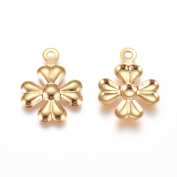 PandaHall 304 Stainless Steel Pendants, Clover, Golden, 14.5x11x1.2mm, Hole: 1.2mm 304 Stainless Steel Clover
PandaHall 304 Stainless Steel Pendants, Clover, Golden, 14.5x11x1.2mm, Hole: 1.2mm 304 Stainless Steel Clover