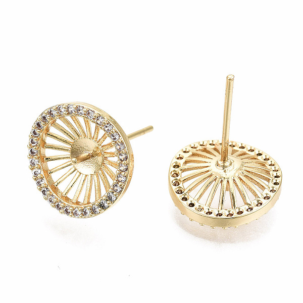 PandaHall Brass Micro Pave Clear Cubic Zirconia Stud Earring Findings, for Half Drilled Bead, Nickel Free, Flat Round, Real 18K Gold Plated...
PandaHall Brass Micro Pave Clear Cubic Zirconia Stud Earring Findings, for Half Drilled Bead, Nickel Free, Flat Round, Real 18K Gold Plated...